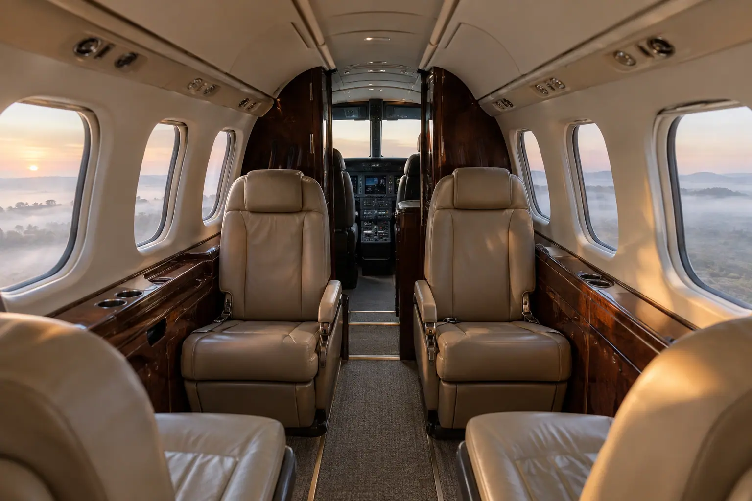 Turboprop cabin interior