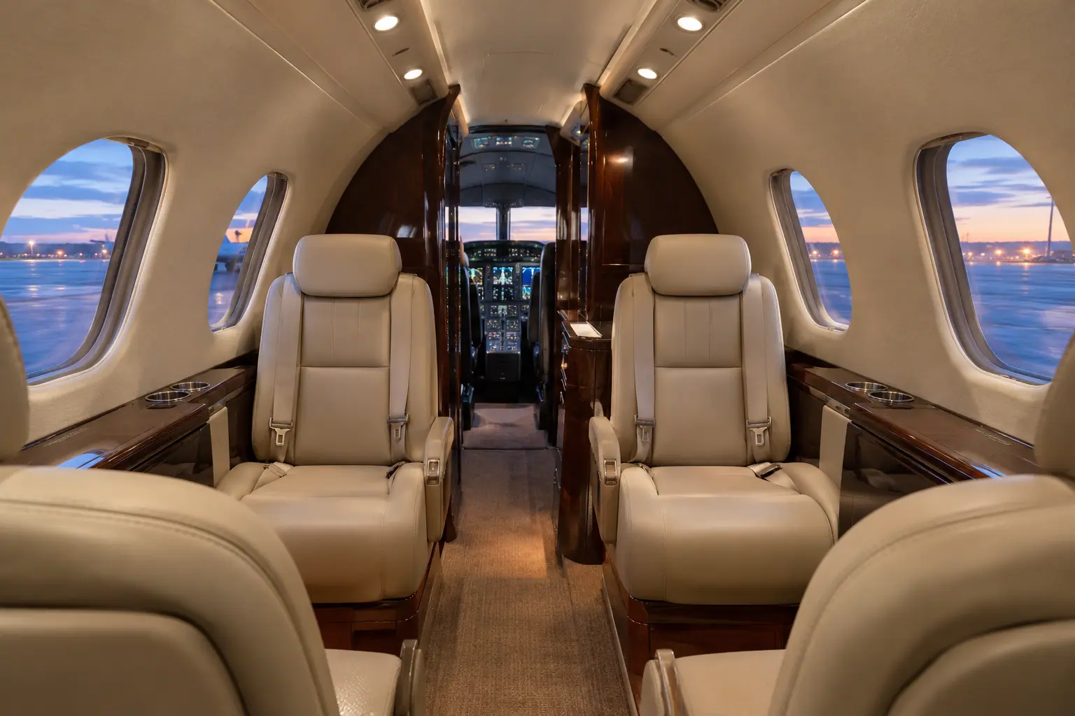 Light jet cabin interior