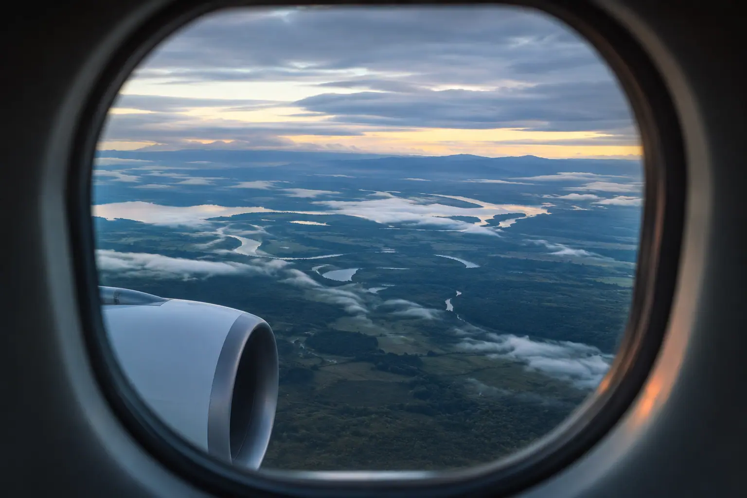 the US area from a private jet window
