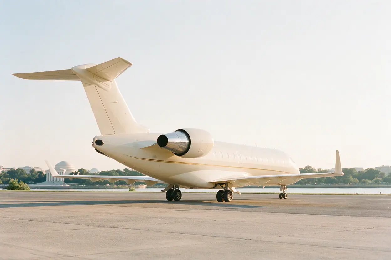 Private jet in Washington, DC