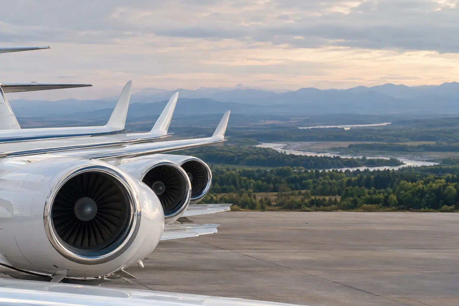 Business jets on the ramp