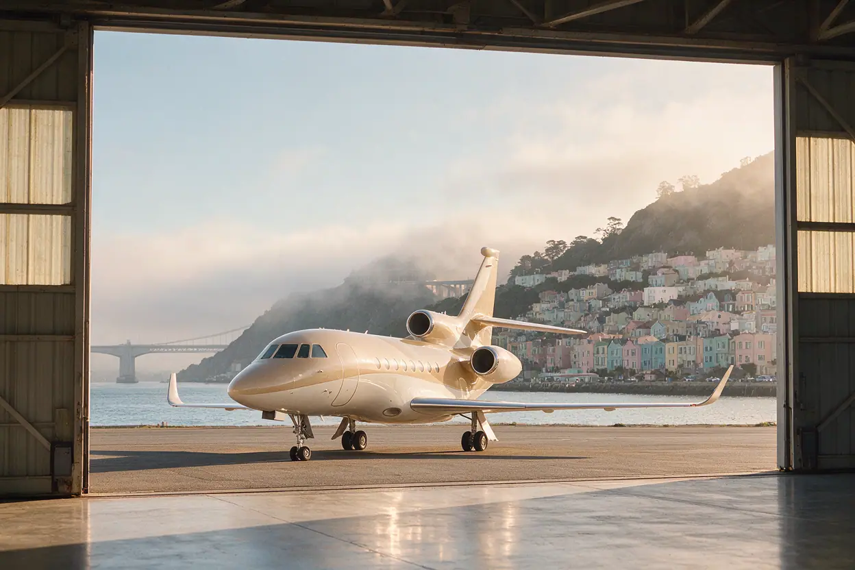 Private jet in San Francisco