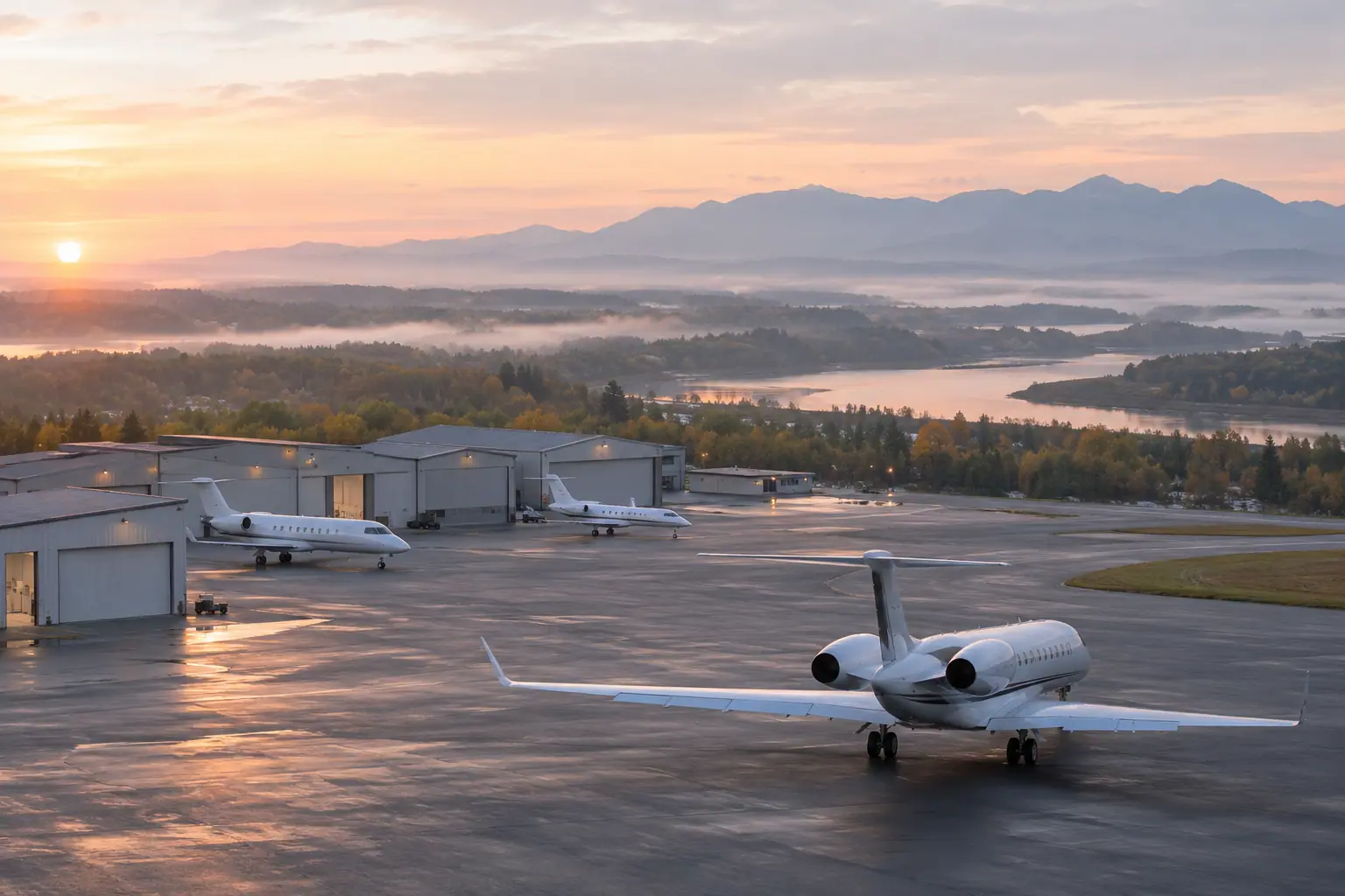 Private jets at Van Nuys Airport
