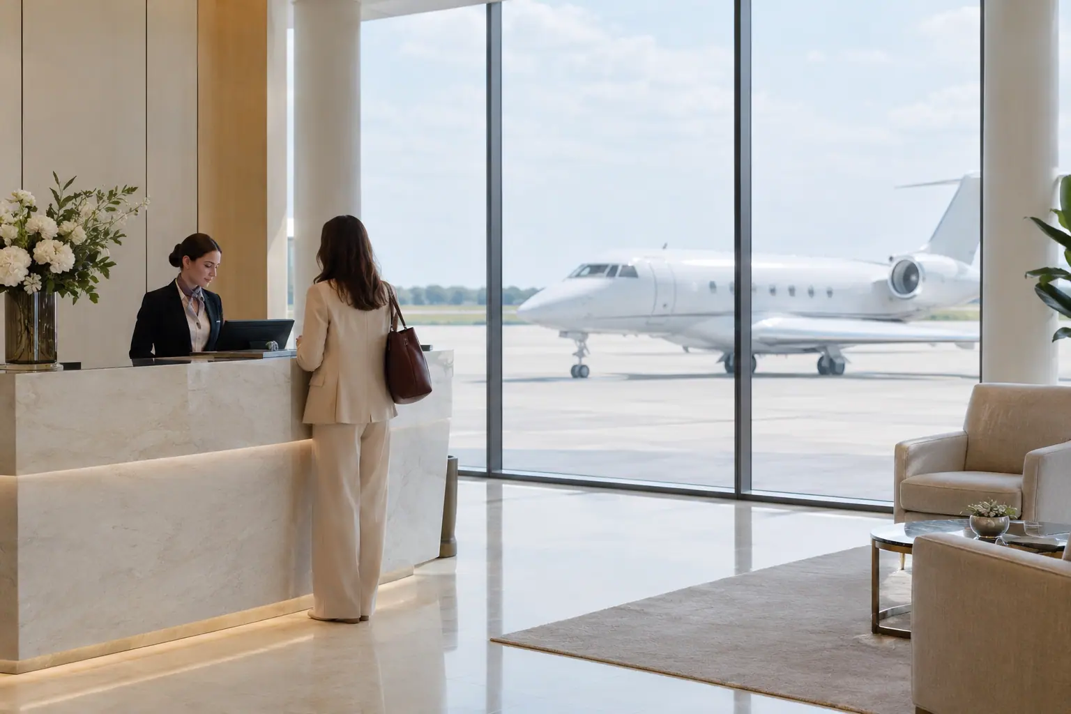 Private terminal front desk
